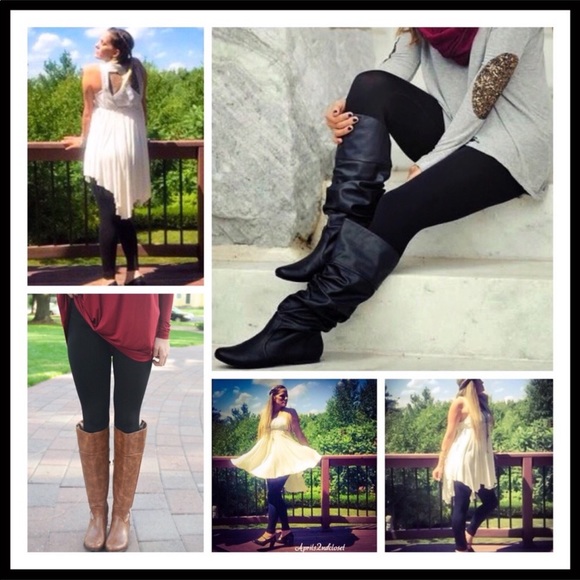 BLACK FLEECE LINED LEGGINGS - Picture 5 of 8